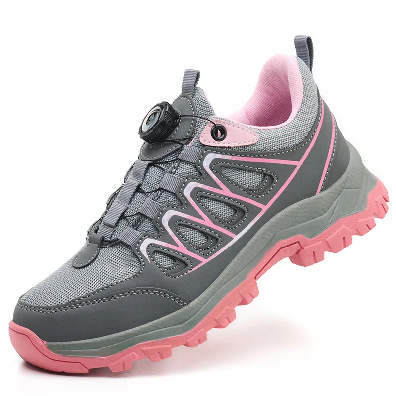 women fashion breathable steel toe caps work shoes summer safety boots tooling security sneakers pink worker footwear protection