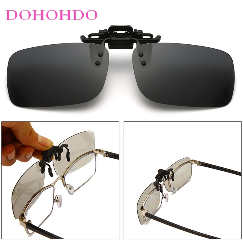 2026 Brand Anti-Glare Night Vision Clip-on Flip-up Lens Women UV400 Polarized Photochromic Lenses Eyewear Men Driving Goggles