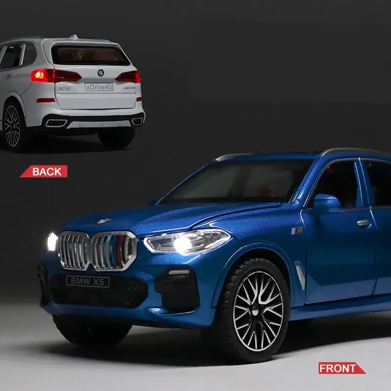 1:32 BMW X5 SUV Model mobil logam paduan diecast kendaraan mainan logam Model mobil koleksi simulasi tinggi suara lampu hadiah mainan anak-anak