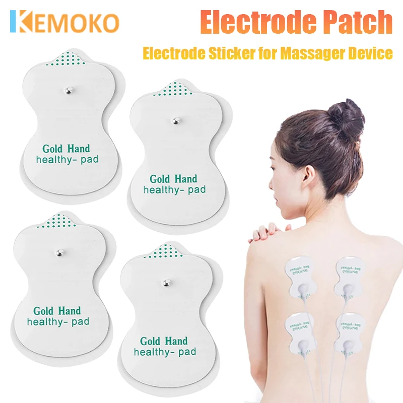 Almohadillas de electrodos de Gel para dispositivo de fisioterapia de acupuntura Tens, parche adhesivo estimulador de masaje muscular Ems de pulso adelgazante, 10/50 Uds.