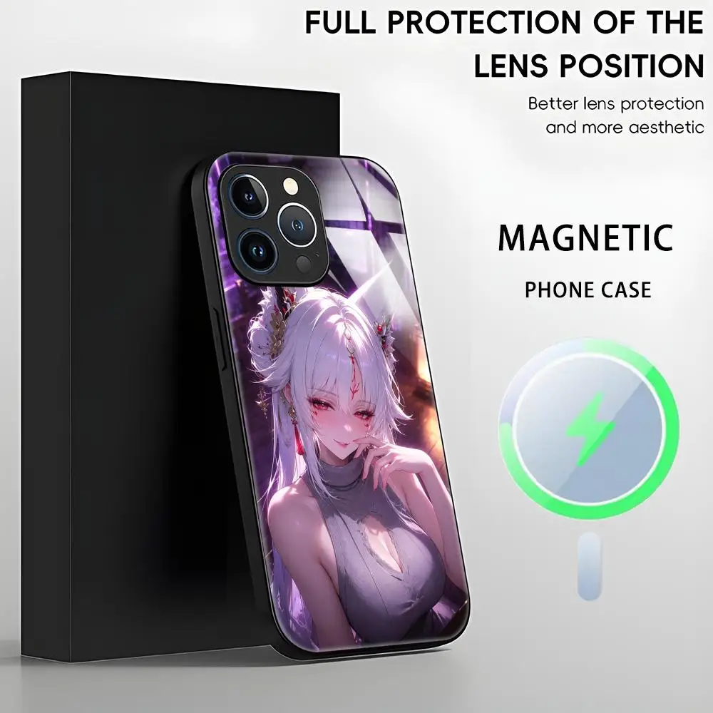 Funda Magnética de Vidrio Wuthering Waves Hsin Jianxin para iPhone 17 16 15 14 13 12 11 X XR XS 8 Plus Mini Pro Max