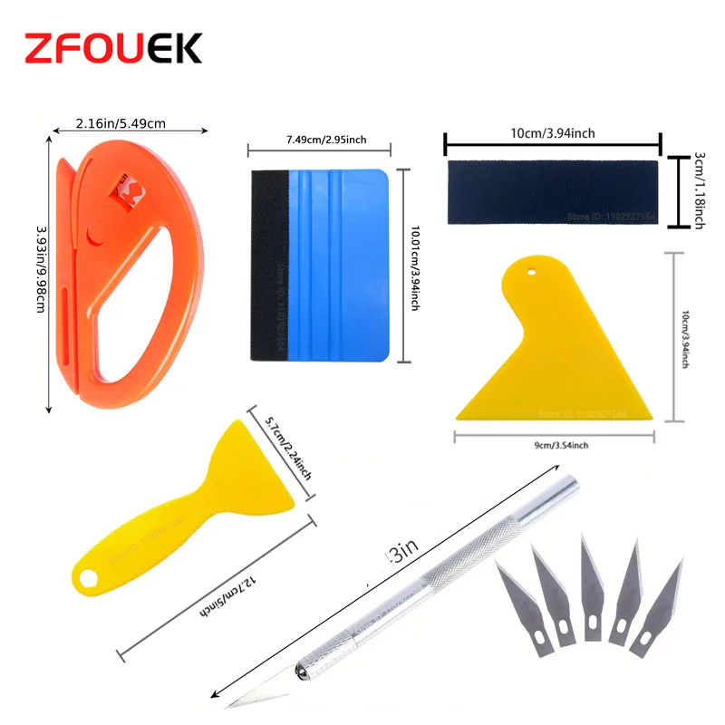 New Car Film Wrap Tool Zfouek Kit Squeegee Set Vinyl Scraper Cutter for Vehicle Window Tint Car Accessories Wrapping Tools image 6