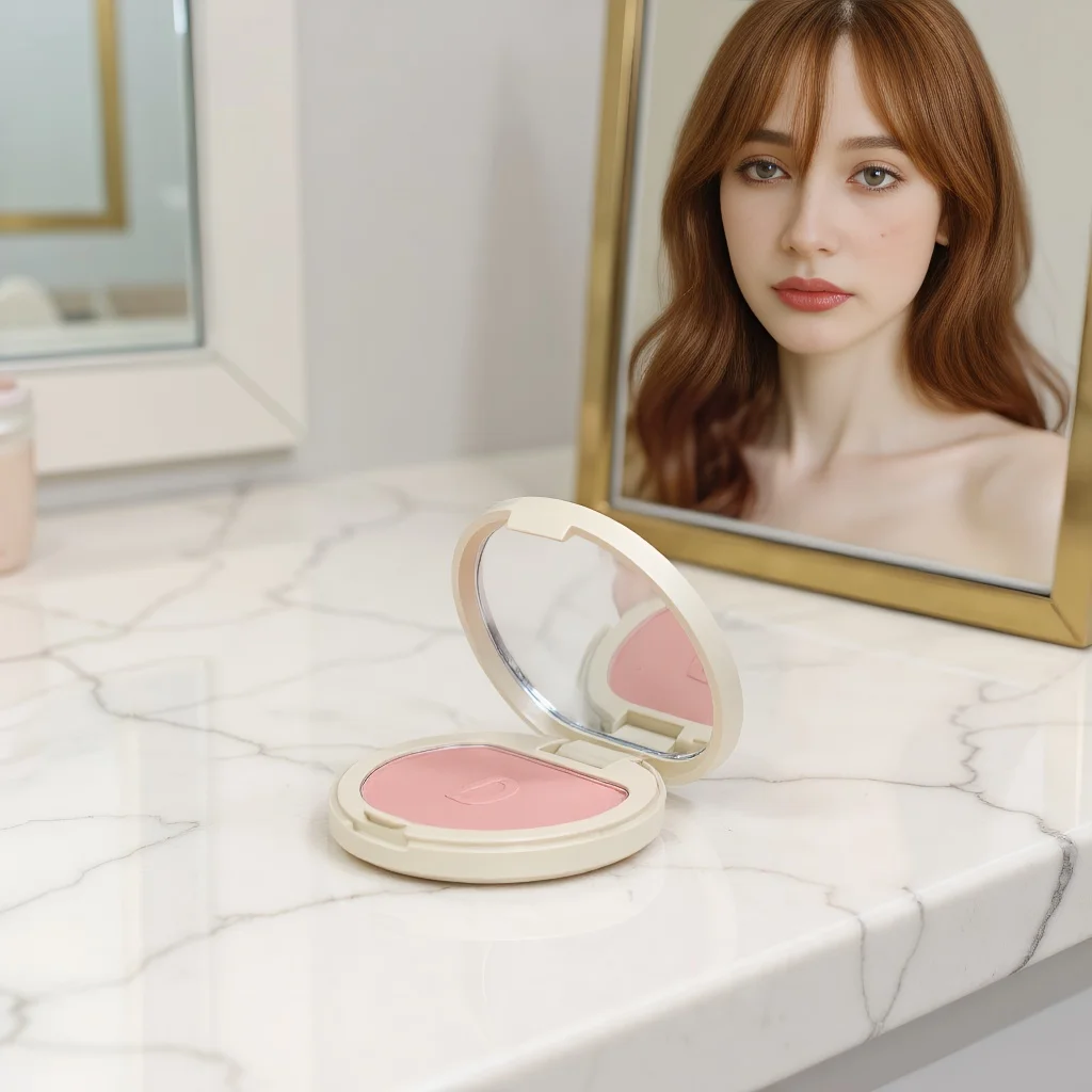 مرآة جيب دائرية لطيفة قابلة لإعادة الشحن - مرآة تجميل LED للنساء بتصميم مكياج محمول