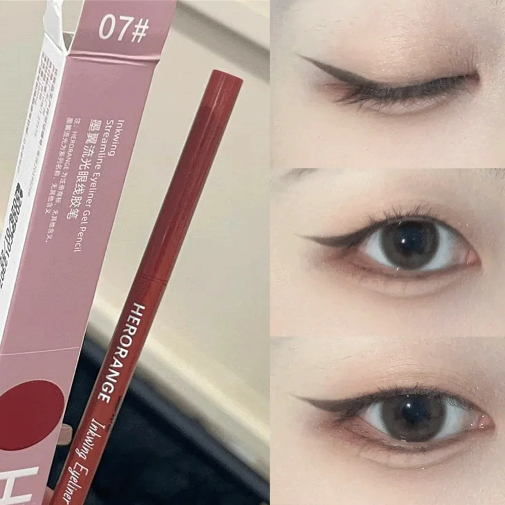 12 色超極細 Eyerelinr ゲルペン防水マット明るく横たわっているカイコ鉛筆速乾性ピンクブラウンアイシャドウメイク