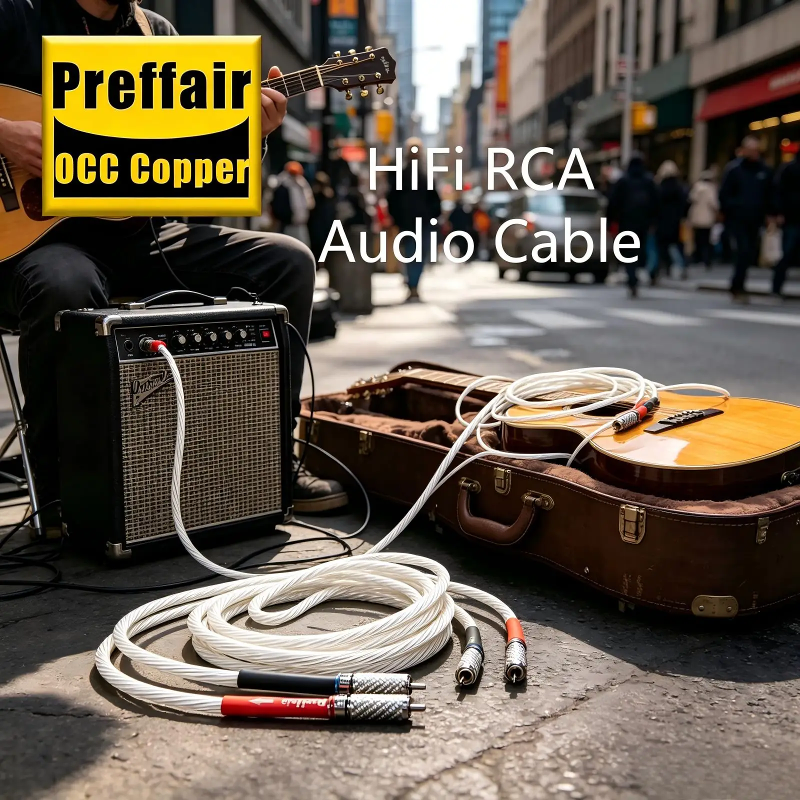

Preffair OCC Silver Plated RCA Cable High Quality 6Cores Audio Wire with Carbon Fiber 2RCA Plug High Quality Interconnect Plug