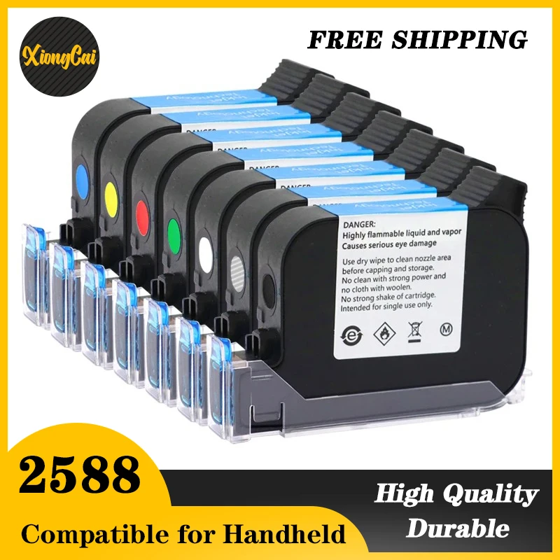 

1PC 2588 Ink Cartridge TIJ/Handheld Inkjet Printer Ink Solvent Fast Drying Unencrypted Ink Black Red Blue G1309S IQ800