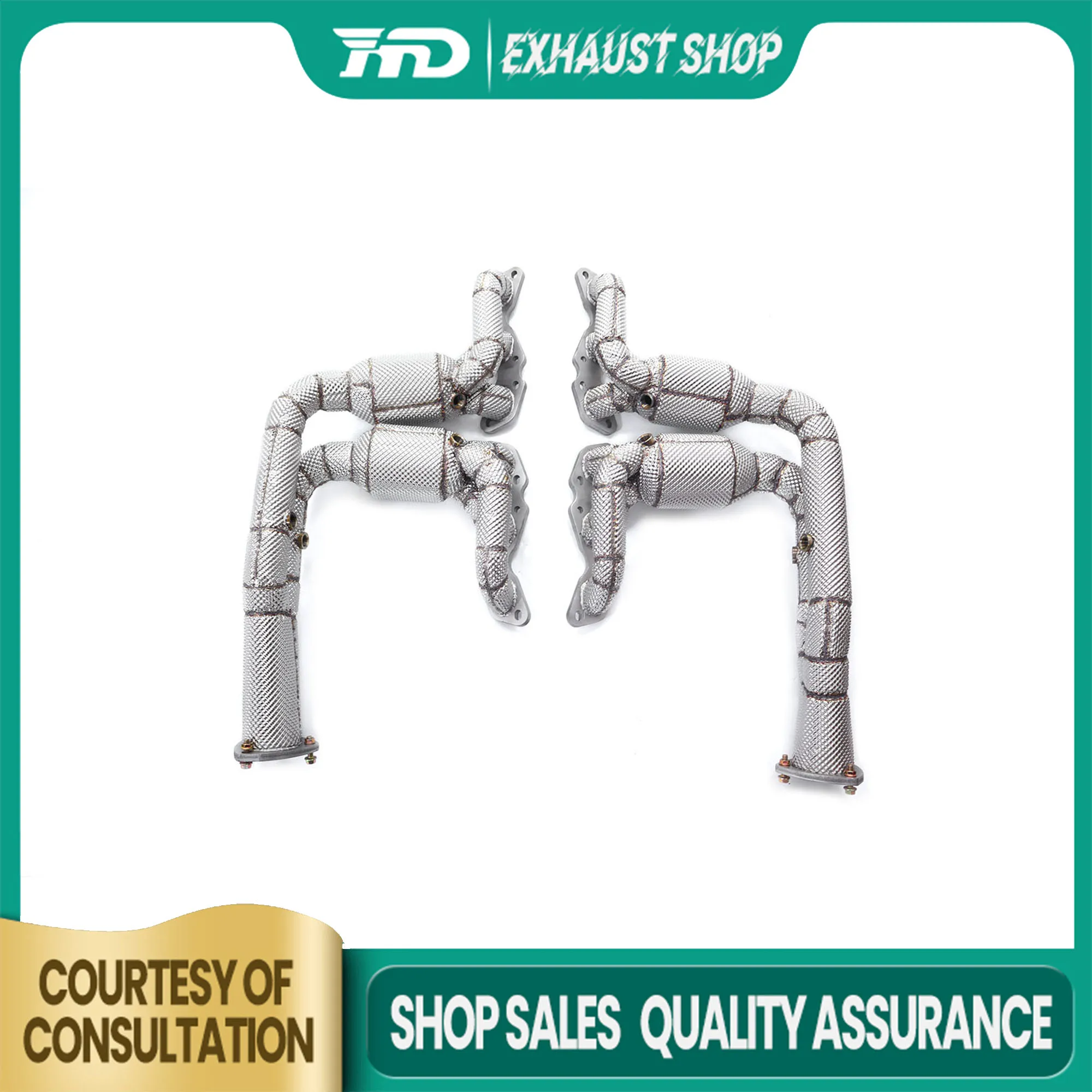 

HMD Exhaust Manifold for Aston Martin Rapide V12 SS304 Heat shield with Catalytic Converter Lossless installation Header