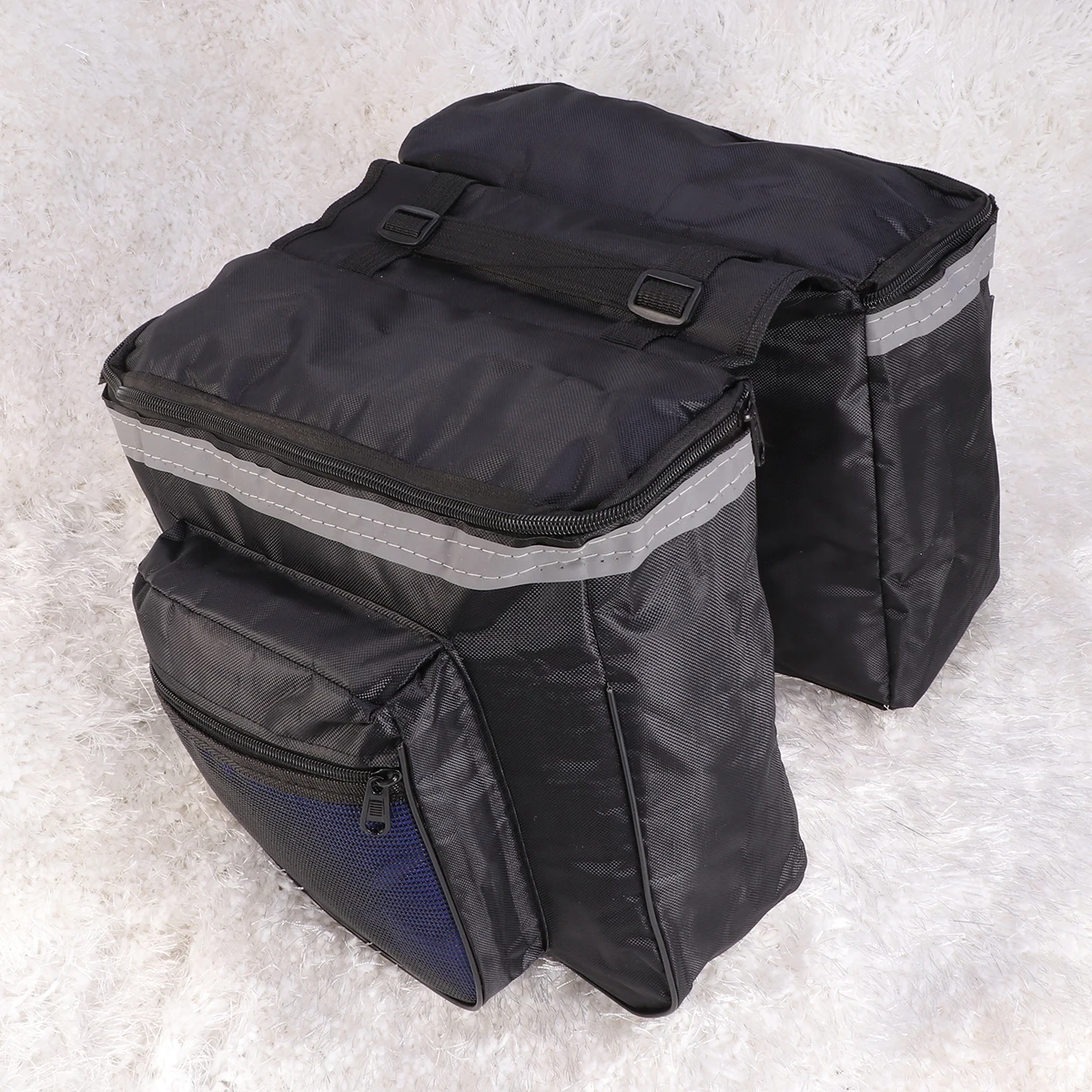 

Waterproof Pannier For Mountain Road Cycling Rear Seat Storage Black Blue Double Packings Night Riding Reflective