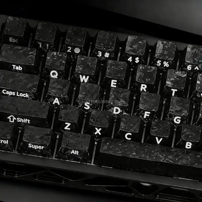 Complete 119 Carbon Fiber Keycap Set for Mechanical Keyboards Comfort