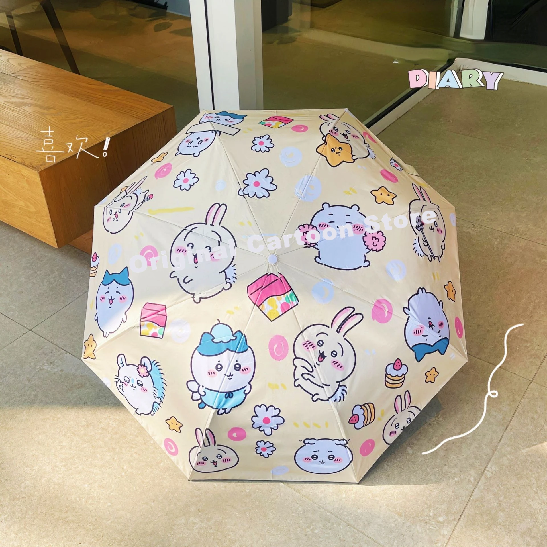 Hello Kitty Sanrio Kuromi Japanese Kaijwa Chiikawa Automatic Parasol Fully Automatic Sun Protection Anti-UV Umbrella Girls Gifts