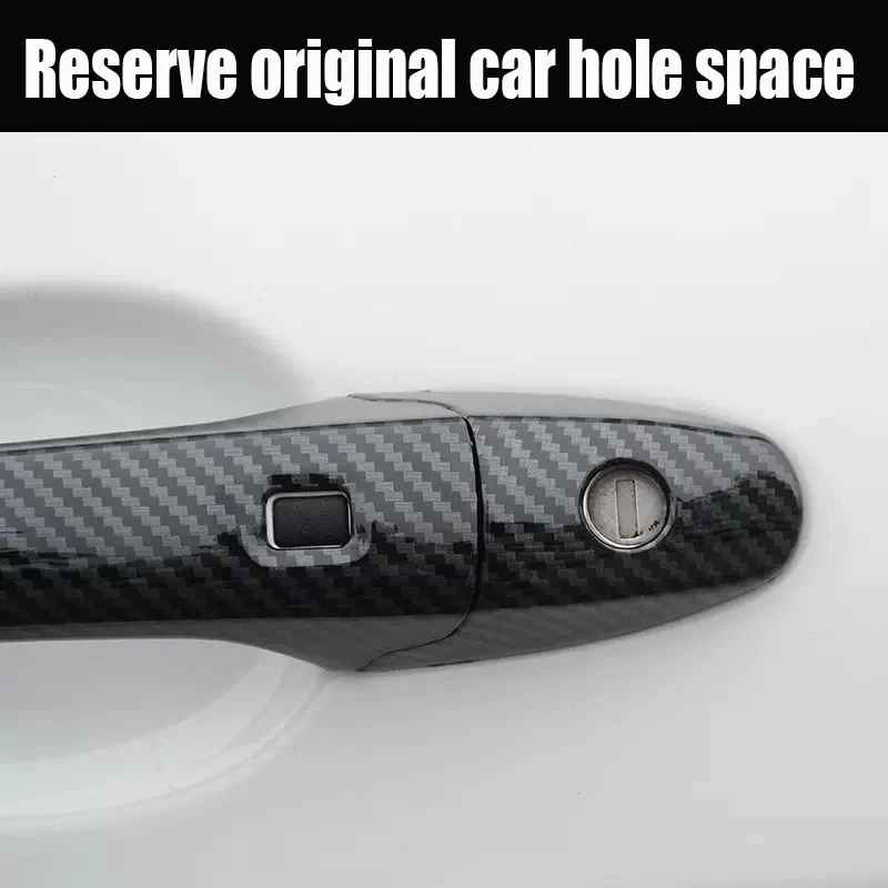 For Haval M6/M6 PLUS 2021 2022 2023 ABS material exterior door handle decorative frame with bright black carbon fiber pattern