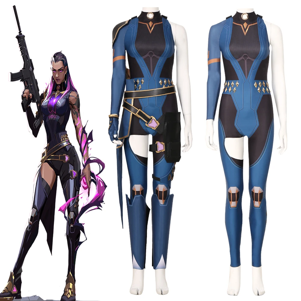 

Valorant Game Reyna Bodysuit Cosplay Combat Costume Women Girls Comic Con Stage Performance Suits Halloween Party Jumpsuit