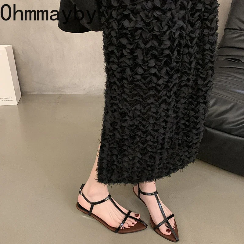 Luxury Designer Summer Woman Sandals Fashion Elegant Narrow Band Shoes Ladies Outdoor Party Dress Pumps