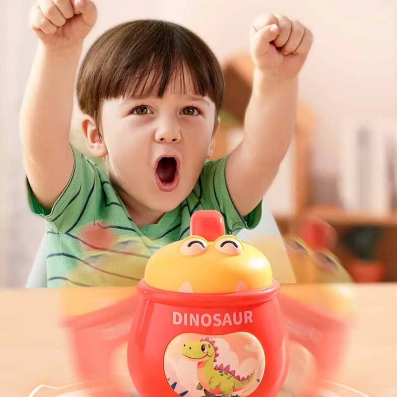 Children's Cartoon Cute Dinosaur Tumbler Toy Baby Puzzle Early Education 0-1 Years Old Sound And Light Rattles Tumbler Toys