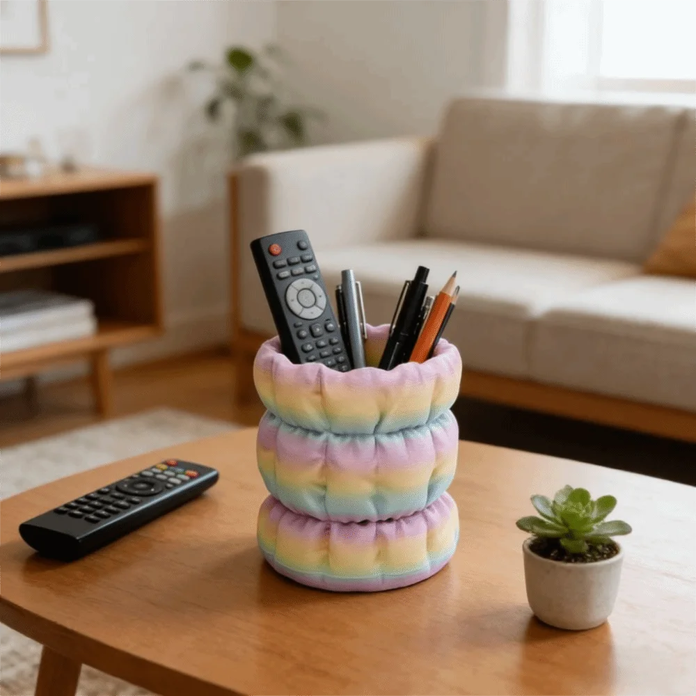 Creative 3D Printed Pen Holder Wear-Resistant Grid Shaped Pen Stand Multifunctional Thick Durable Makeup Brush Holder