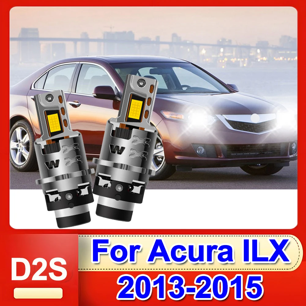 

2PCS D2S D2R LED Headlight Bulbs Kit Replace HID for Acura ILX 2013-2015 6000K Bright White Car Light Upgrade