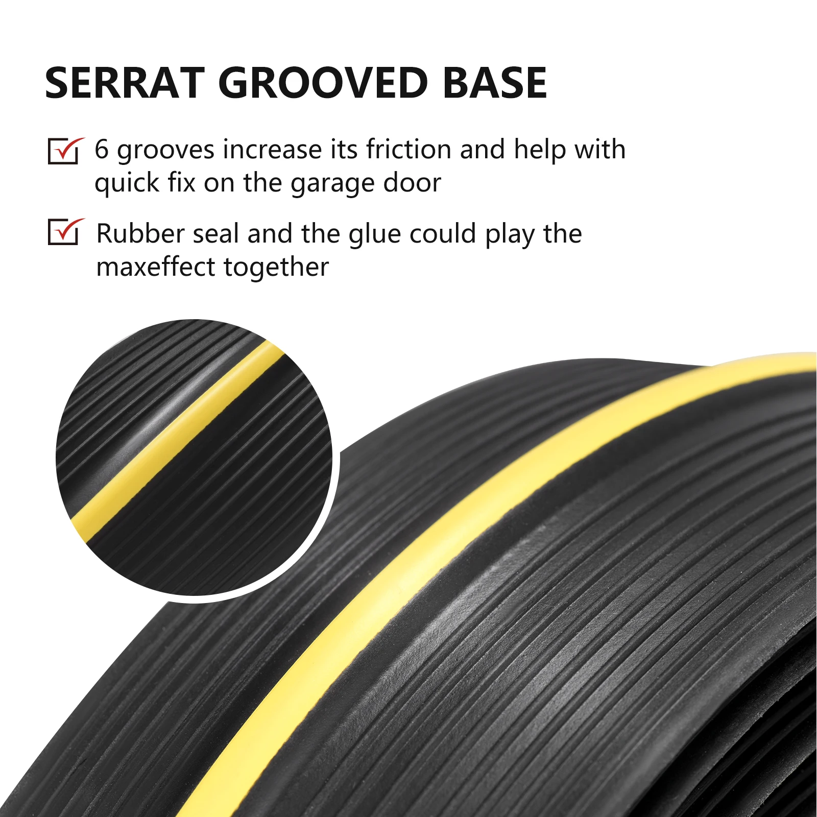 6M Garage Door Floor Rubber Waterproof Strip Rolling Shutter Door Garage Water And Dust Blocking Special Gap Sealing Strip
