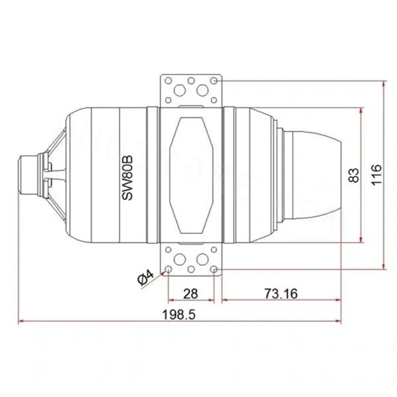 Swiwin SW80B Brushless Turbine Engine Turbo Jet 8KG Brushless Version for Large Model Airplane Car Motorcycle