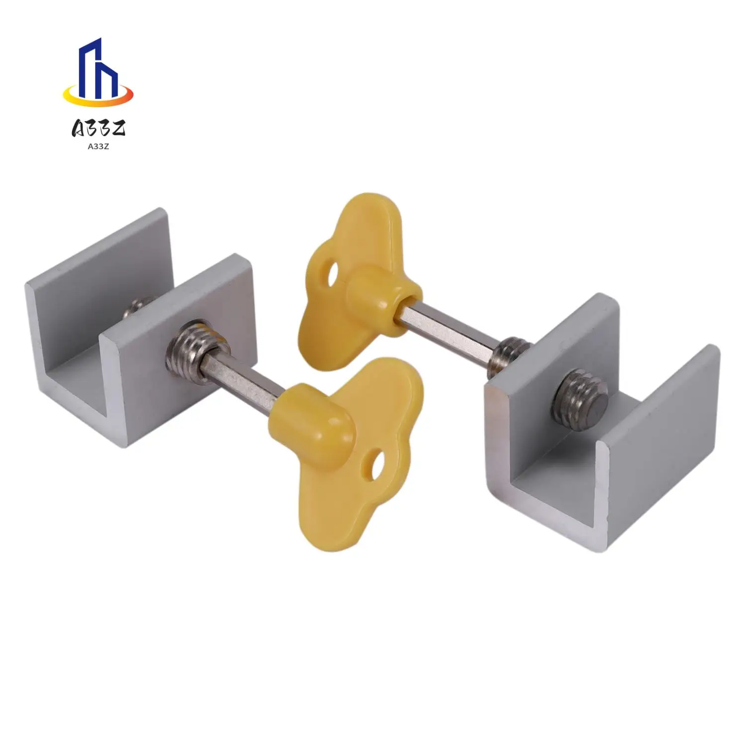 A33Z-4 Sets Adjustable Sliding Window Locks Stop Aluminum + Plastic Door Frame Security Lock With Keys Home Office Safety Window
