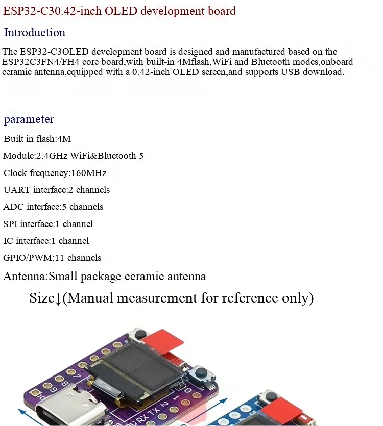 ESP32-C3 Entwicklungsboard, ESP32 SuperMini Entwicklungsboard, ESP32 Entwicklungsboard, WLAN, Bluetooth – Detail 8