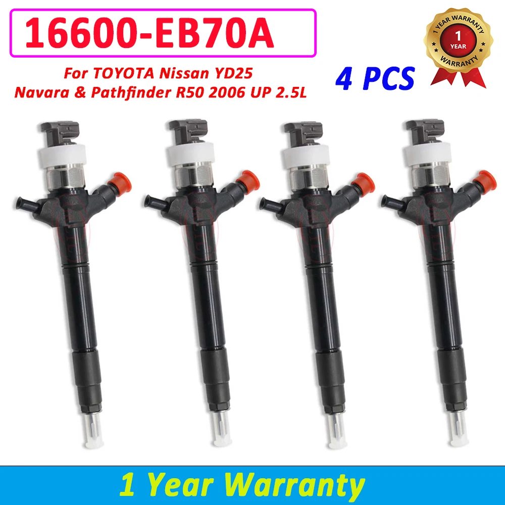 4 Pieces ORLTL Common Rail Injector 16600-EB70A New Diesel Injector 16600EB70A Fuel Nozzle 095000-6250 For TOYOTA Nissan Navara