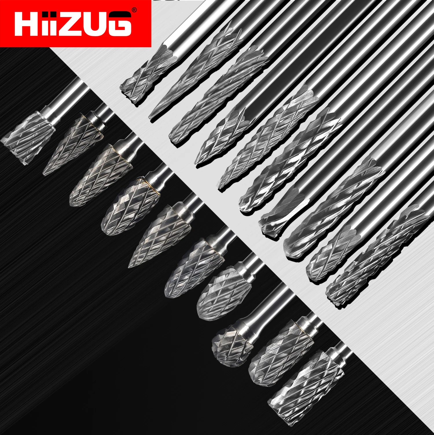 20pcs 3mm Rotary Burr Files Bit Carbide Burrs Die Drill Grinder Rotary Files Mini Burrs Double Cut for Demel Wood Metal Carving