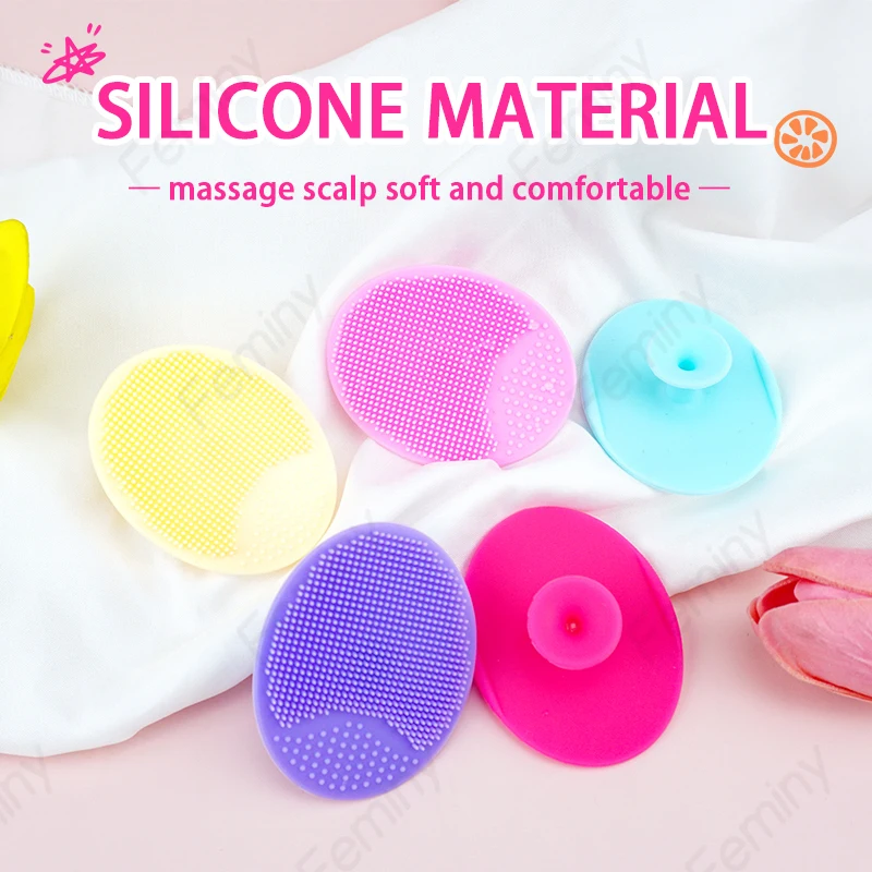 1pcs Silicone Face Wash Brush Clean Pores Baby Shampoo Brush Baby Bath Brush Soft Hair Round Shampoo Comb Home Use