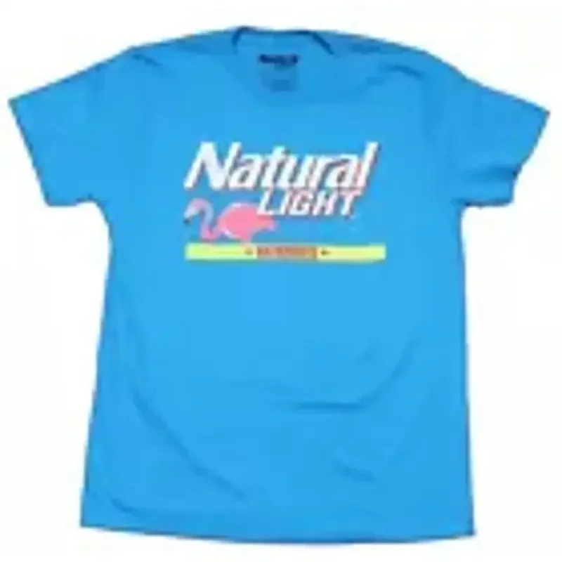 Natural Light Adult New T Shirt Naturdays Flamingo Logo Pic