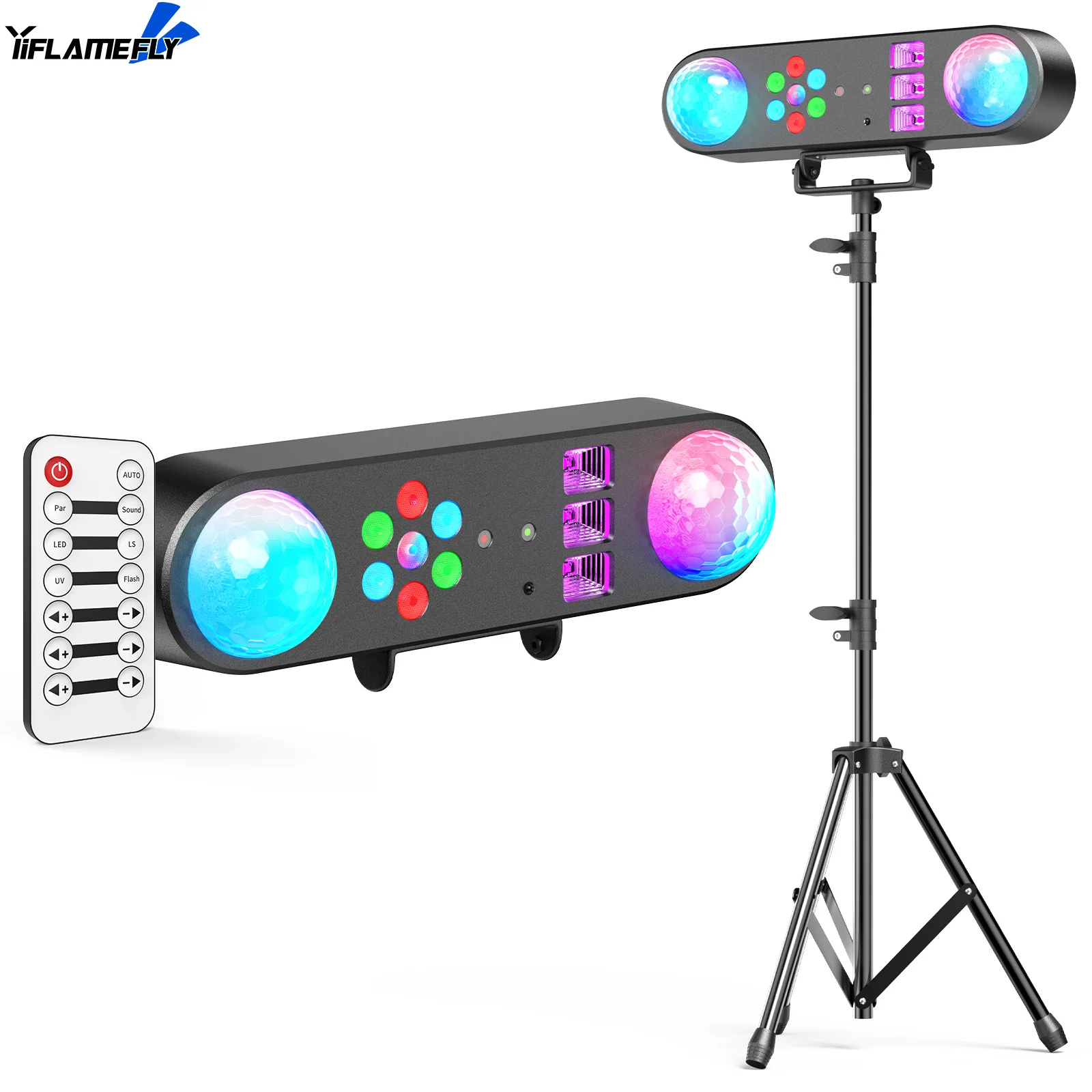

Yiflamefly Mini 5 in 1 Bracket Effect Light Mobile Stage Lighting Sound Control for DJ Shows Concerts Parties Bars KTV Ballroom