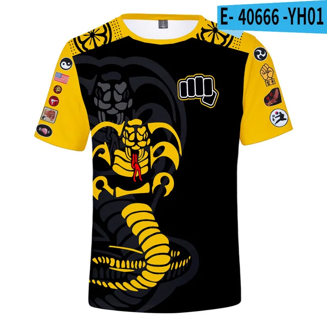 Cobra Kai Fun Unisex Tshirt 3D print T-shirt Summer Men Women Short sleeve Kids Top Oversized Harajuku Hip Hop Style Cosplay Tee