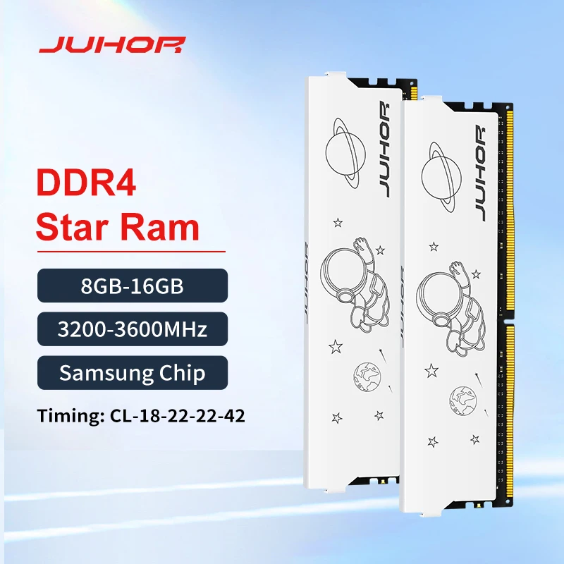 Imagem -06 - Juhor Memória Ram Ddr4 16g 8g 32g Memória de Mesa Udimm Ddr4 2666 3200 3600 Novos Rams Dimm