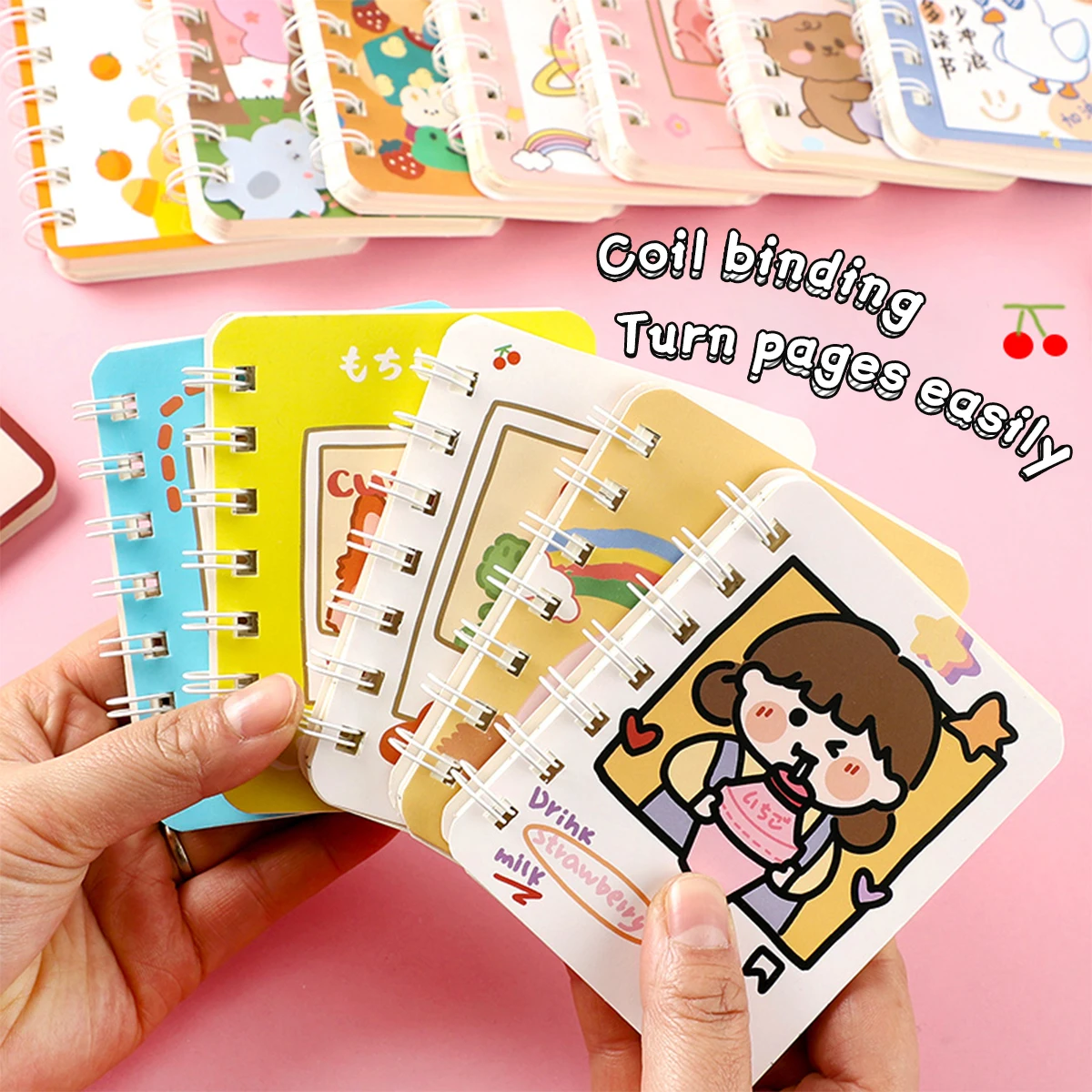 4PCS Oil Painting Landscape A7 Coil Notebook Cute Mini Portable Notepad Notebook Learning and Office Supplies