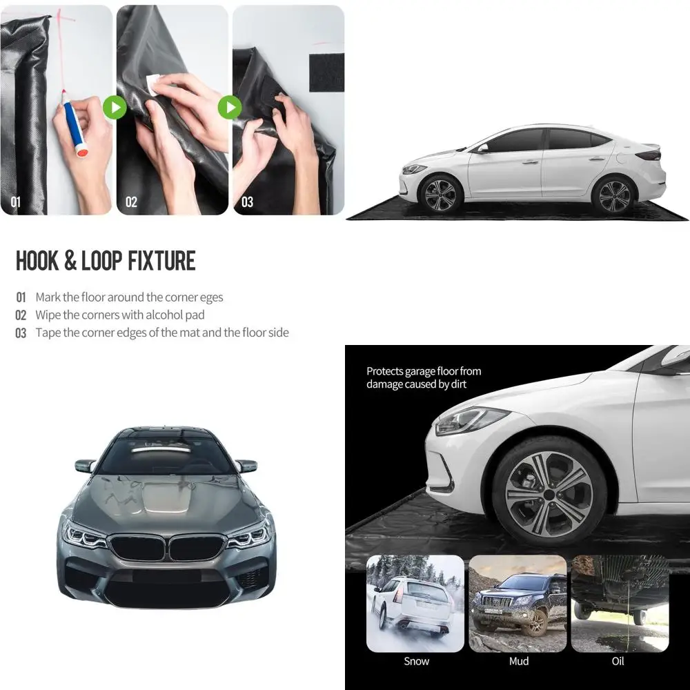 

Нескользящий коврик для гаража 8'6 x 20' - сверхпрочная водонепроницаемая защита для автомобилей, от дождя и грязи