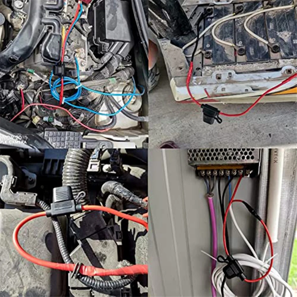 セール 10 ゲージ ヒューズ ホルダー - 10 AWG インライン ヒューズ ホルダー、40 AMP ATC ブレード ヒューズ付き (4 パック) 自動車用レトロフィット ヒューズ ホルダー