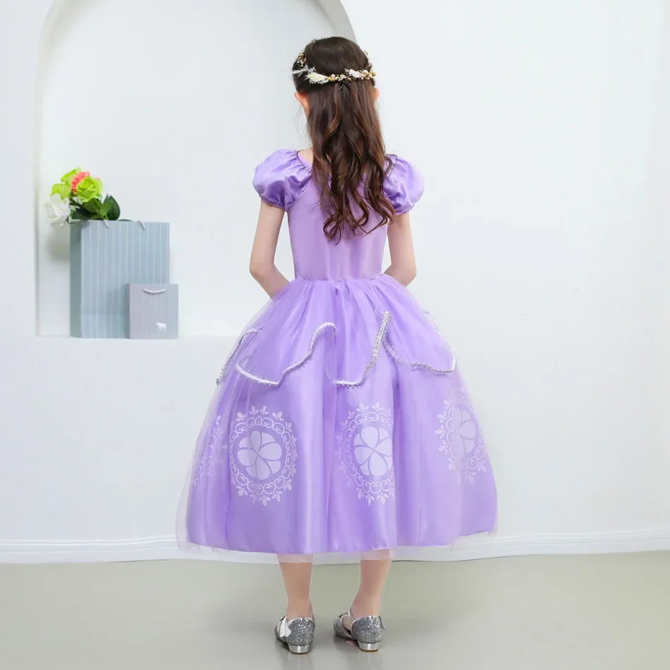 Girl Sophia Photography First Anime Costume Girls Princess Dress Floral Appliques Ball Gown Kids Carnival Sofia Cosplay Robes