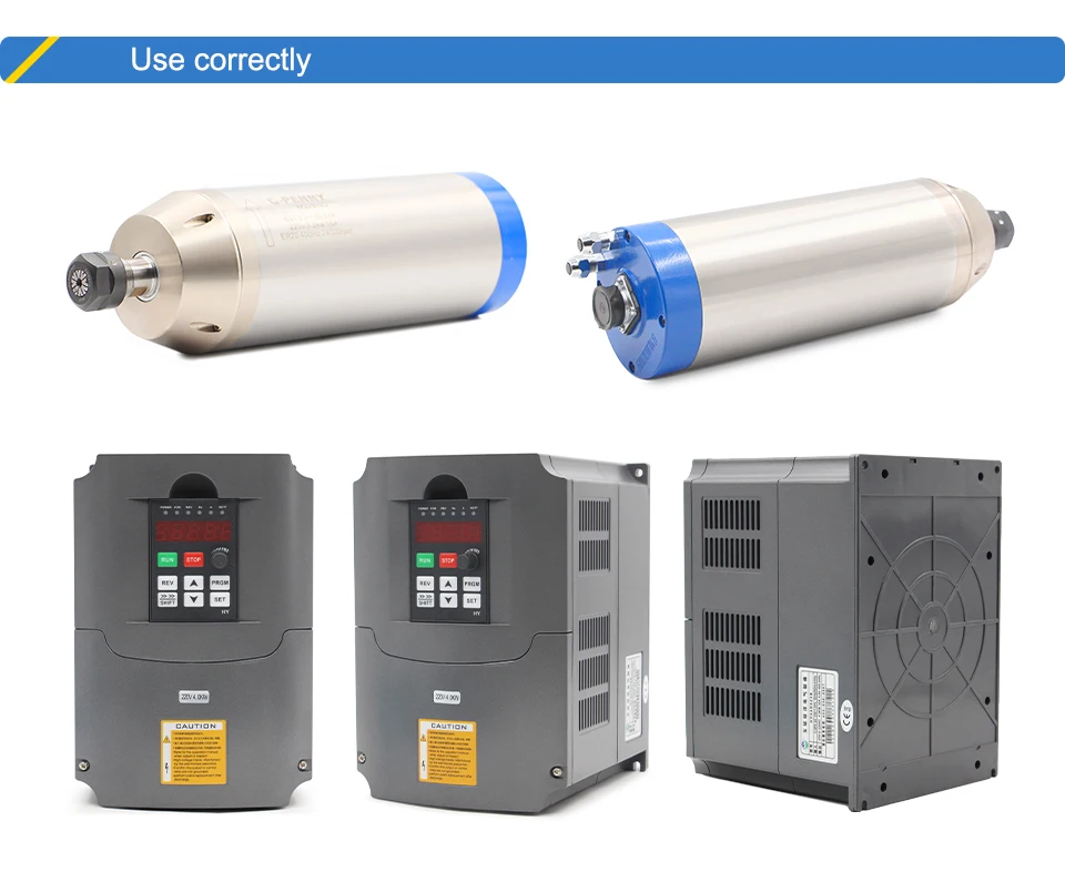 G-Penny CNC 3,2 kW ER20 Wassergekühlter Spindel-Kit 24000 U/min 4 Lager 0,01 mm Rundlauf HY 4 kW Inverter 100 mm Halterung Wasserpumpe Holz – Detail 15