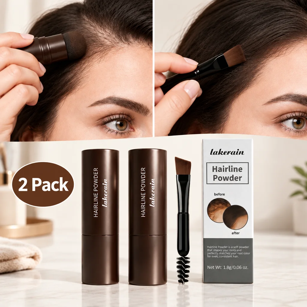 2Pack Hairline Powder Natural Hair Shadow Cover Grey Thinning Hair Root Concealer Pen Coverage Touch Up Hair Makeup 5 Shades