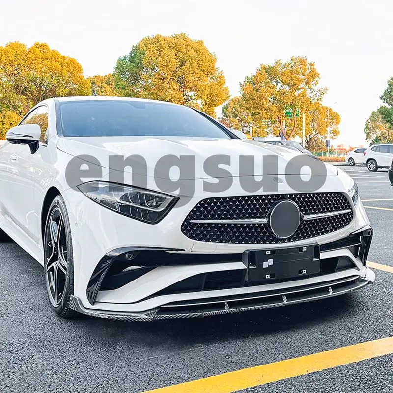 For Mercedes Benz CLS Class C257 Pre 2018-2021 AMG Front Bumper Lip Front Shovel Spoiler Guard Exterior Modification