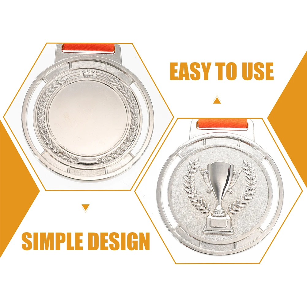 

6Pcs Award Medals Metal Medal Set for Sports Competition Bronze Silver Gold Hanging Medal Lanyard Athletics Trophy Recognition