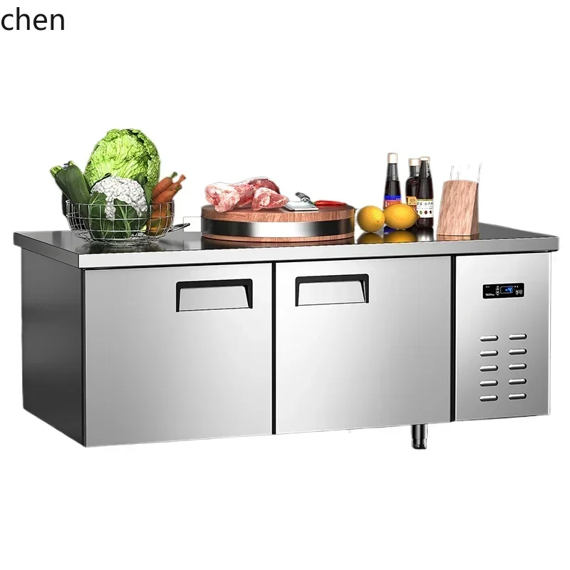 

refrigerated workbench freezer frozen stainless steel refrigerator flat freezer refrigeration console kitchen