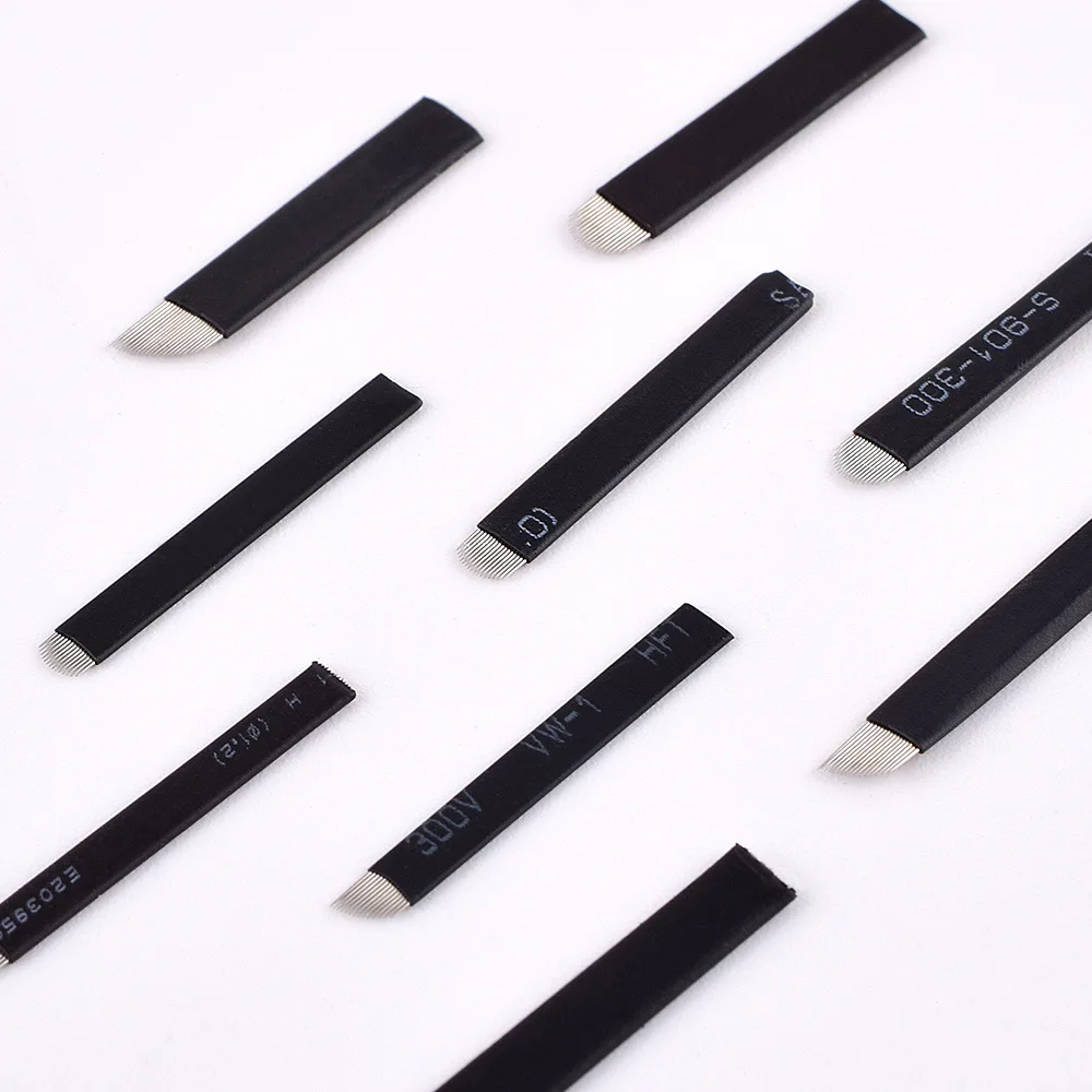 100pcs 0.18mm Nano Blade Microblading Needles Permanent Makeup Eyebrow Tattoo Microblade 3d Embroidery Extremely Thin Nanoneedle
