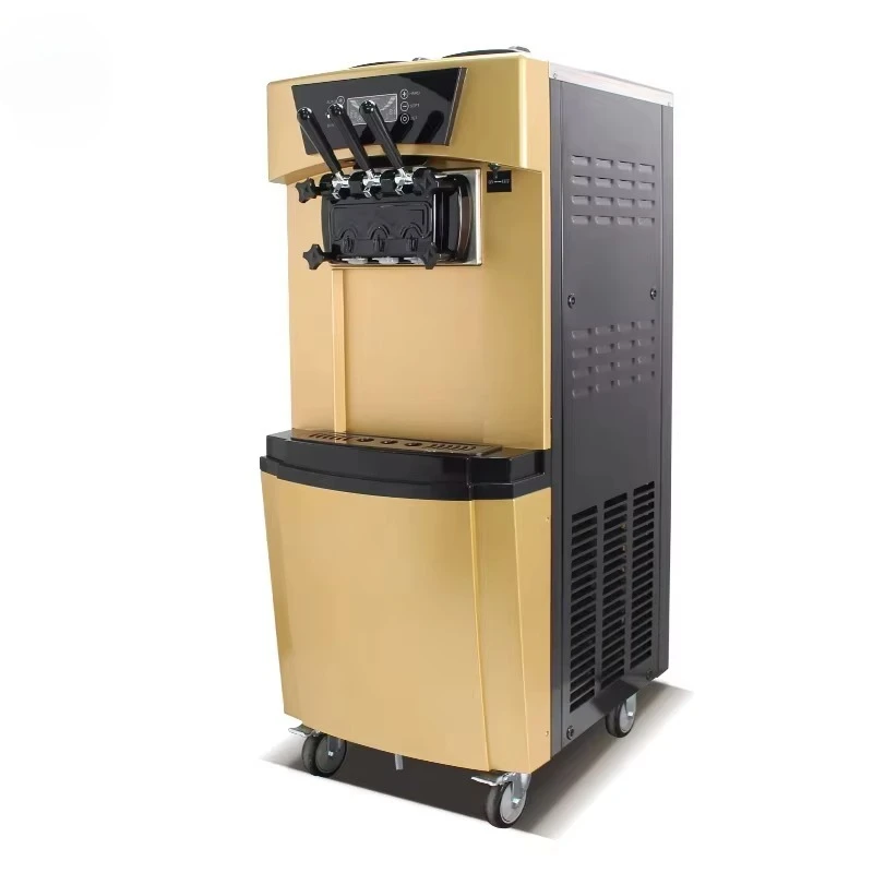 New Ice Cream Machine Commercial Automatic Cone Sundae Vertical Three Head Soft Ice Cream Machine for Sale