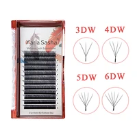 MARIA-extensiones de pestañas con forma de W, flujo automático, 3D, 4D, 5D, 6D, ventiladores prefabricados, velocidad, luz suave Natural, totalmente densa