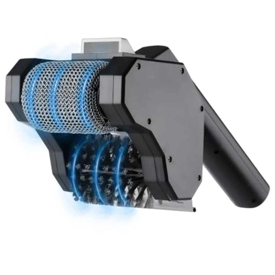 

Electric Grill Brush for Outdoor Flat Top, Cast Iron, Barbecue Grates Black, Waterproof Rechargeable Cordless Scrubber with Dua