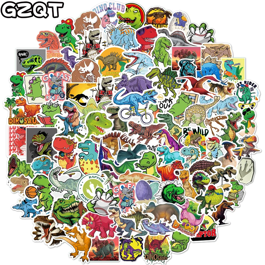 50/75/150/200pcs Cartoon Dinosaur Stickers for Boys DIY Laptop Suitcase Skateboard Car Waterproof Animals Stickers Pack for Kids