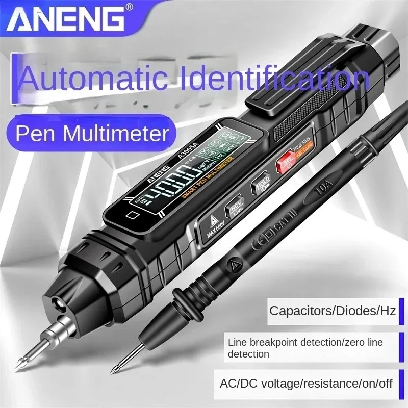 

Display Screen Test Lead without Battery True RMS Black Too ANENG A3005 Digital Pocket Pen Type Multimeter 4000 Counts LCD /Anti