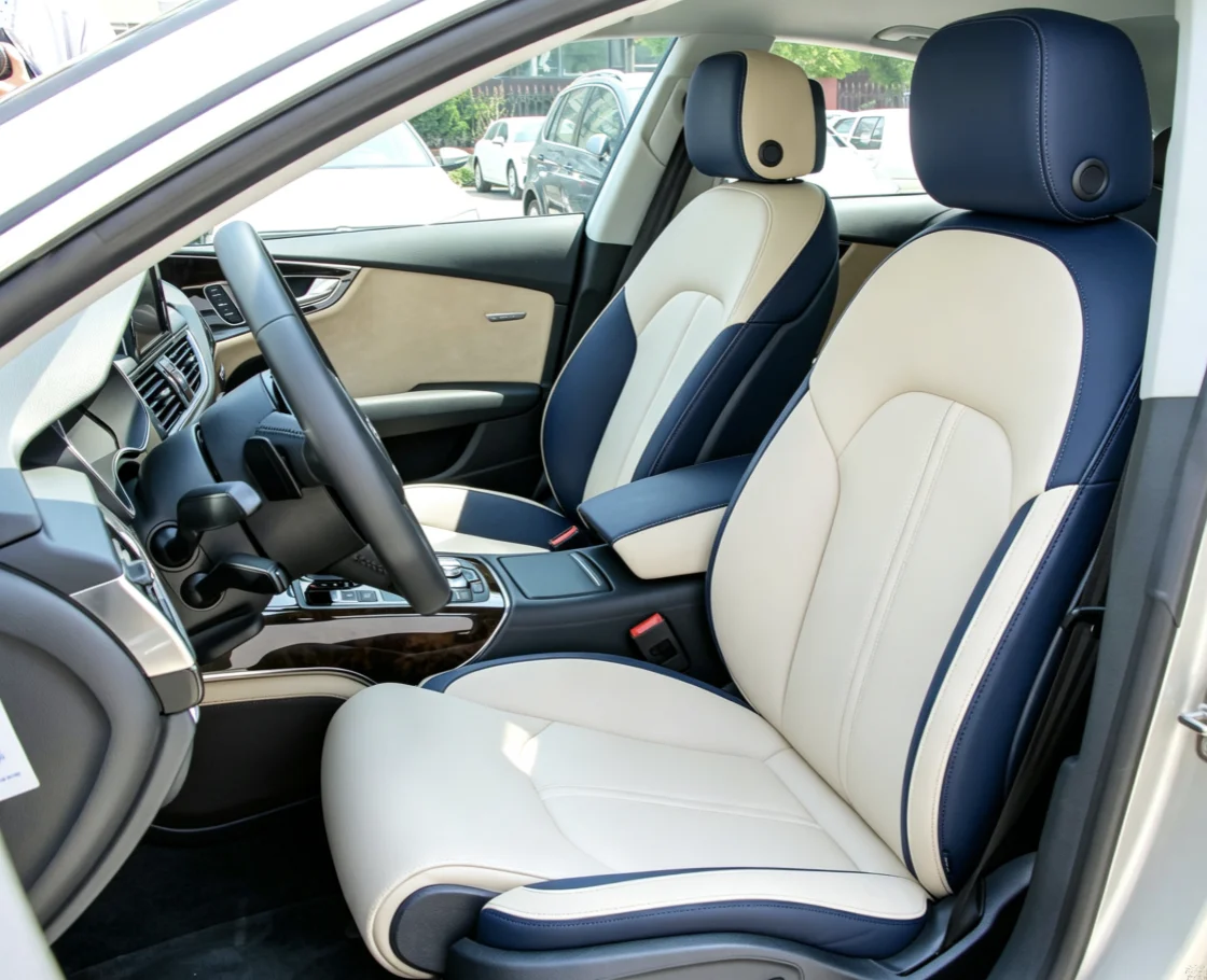 Für Audi A7 C7 2012~2016 Maßgefertigte Autositzbezüge Luxuriöses Nappaleder 100% Passgenau Innenraumzubehör 360 ° Vollständige Abdeckung – Detail 5