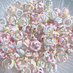New Arrival Transparent Round Beads Mix Cartoon Milky Ribbon Mix Drawing Handmade Beads DIY Charms for Bracelet