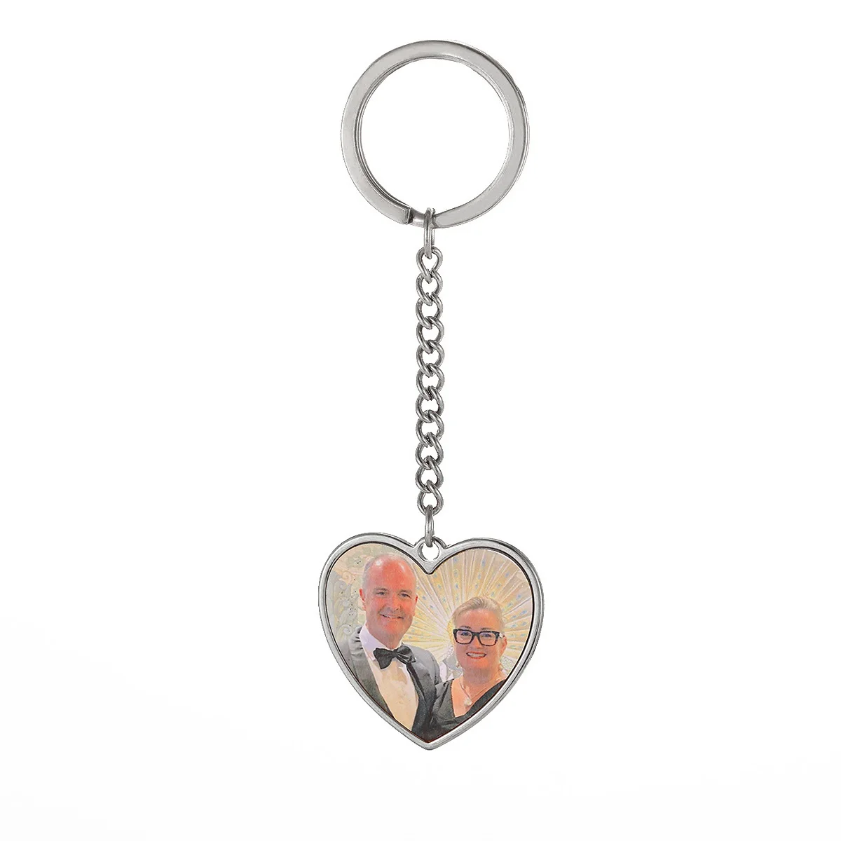 Customized Photo Print Keychain Heart Keepsake Gift