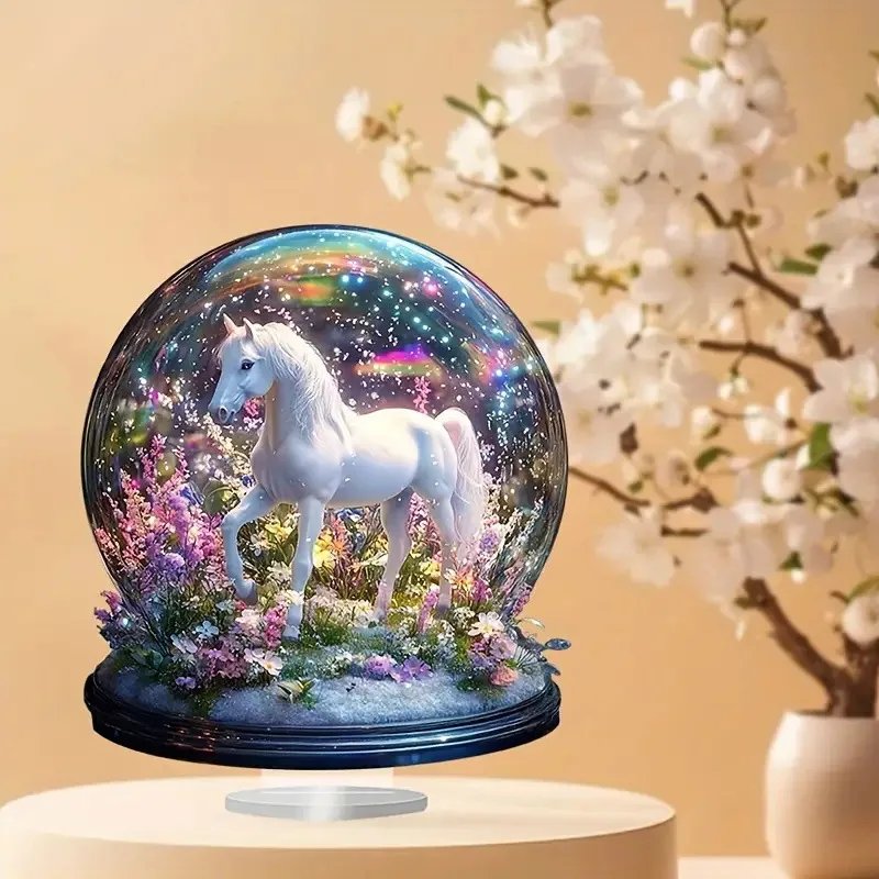 Colorful Shell & Stream Statue,Apples, Mushrooms, Vase,2D Acrylic Figurine,Home,Office,Studio,Room,Table Ornament Desktop Decor - Image 3